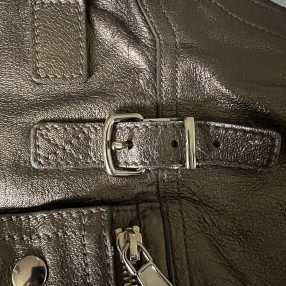 ✨ YSL Downtown Bag in Gold Goatskin Leather Excellent Condition + Dustbag & Auth - Picture 6 of 14